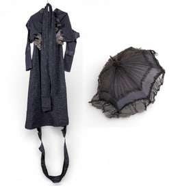 Victorian Mourning Outfit (Bodice, Parasol)
