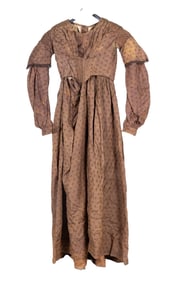 Victorian Brown Silk Dress c. 1841