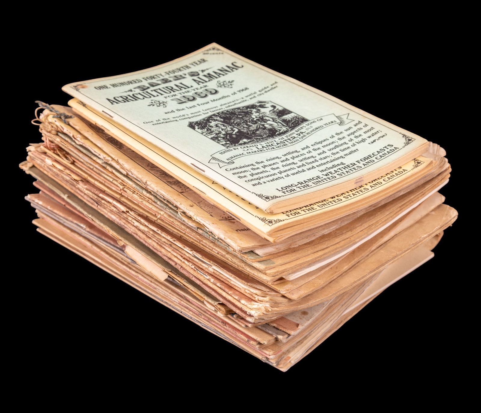 Architectural Almanac Lancaster PA (approx 50 pcs): Architectural Almanac Lancaster PA. Earliest is estimated to be 1861, the latest is 1973. Approx. 50 booklets present.