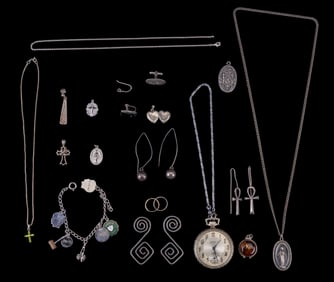 South Bend Pocket Watch and Sterling Jewelry