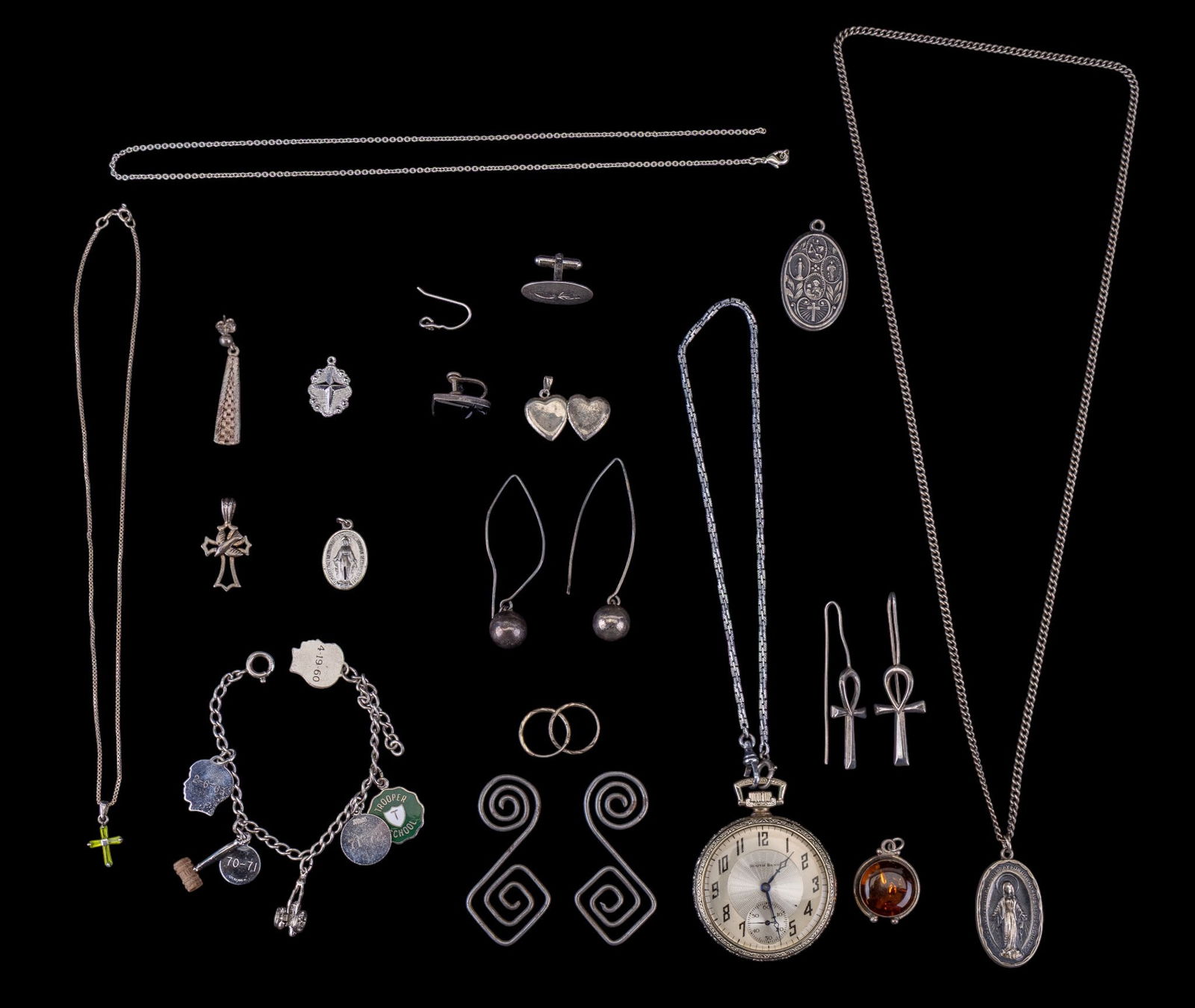 South Bend Pocket Watch and Sterling Jewelry (1 of 20)