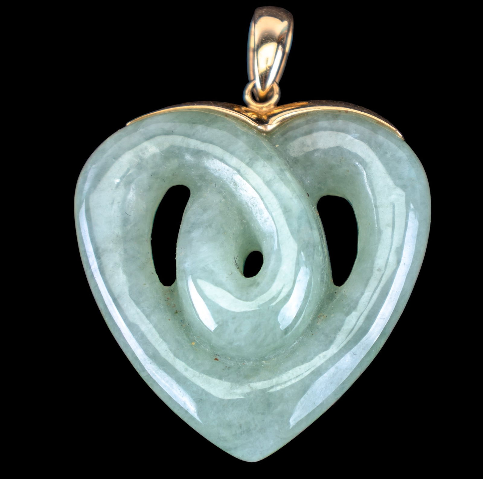 Jade 14K Gold Heart Pendant (1 of 5)