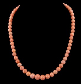 Pink Coral and Sterling Neckalce