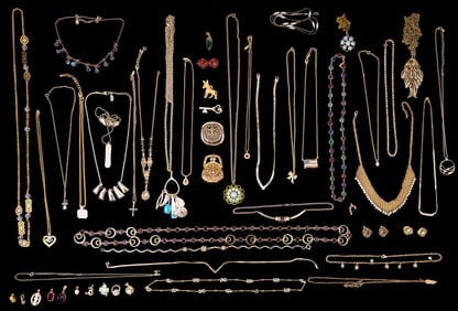 Gold tone and Rhinestone Necklaces and Pendants