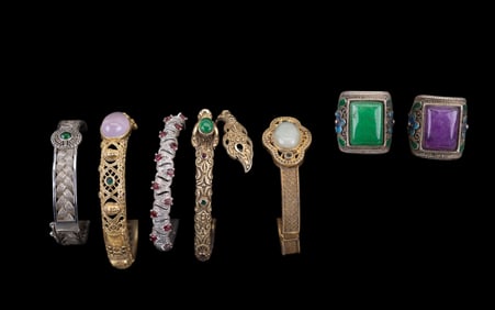 Gold & Silver Tone, Jade and Other Bangles