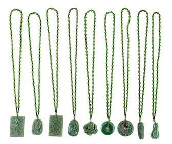 Howlite Necklaces and Faux Jade Medallions