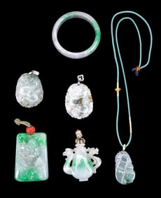 Abrased Jade Pendants and Bangle