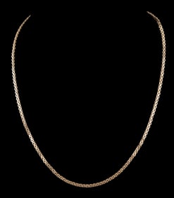 14K Yellow Gold Woven Link Necklace Chain