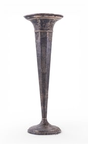 Antique Weighted Sterling Silver Trumpet Vase