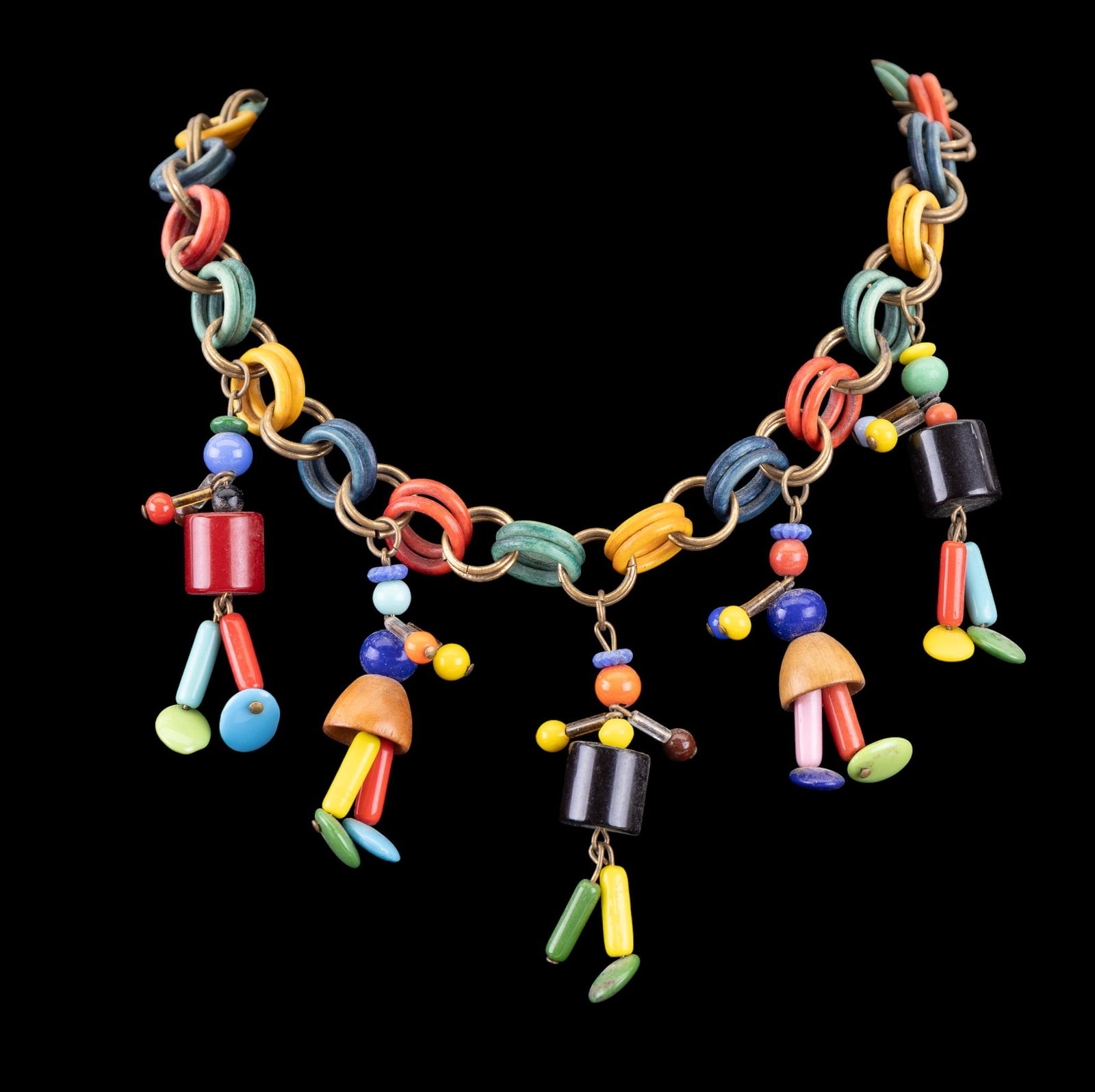 Rare Antique Bakelite Charm Necklace (1 of 4)