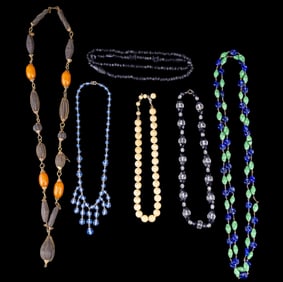 Amber + Glass Vintage Necklaces