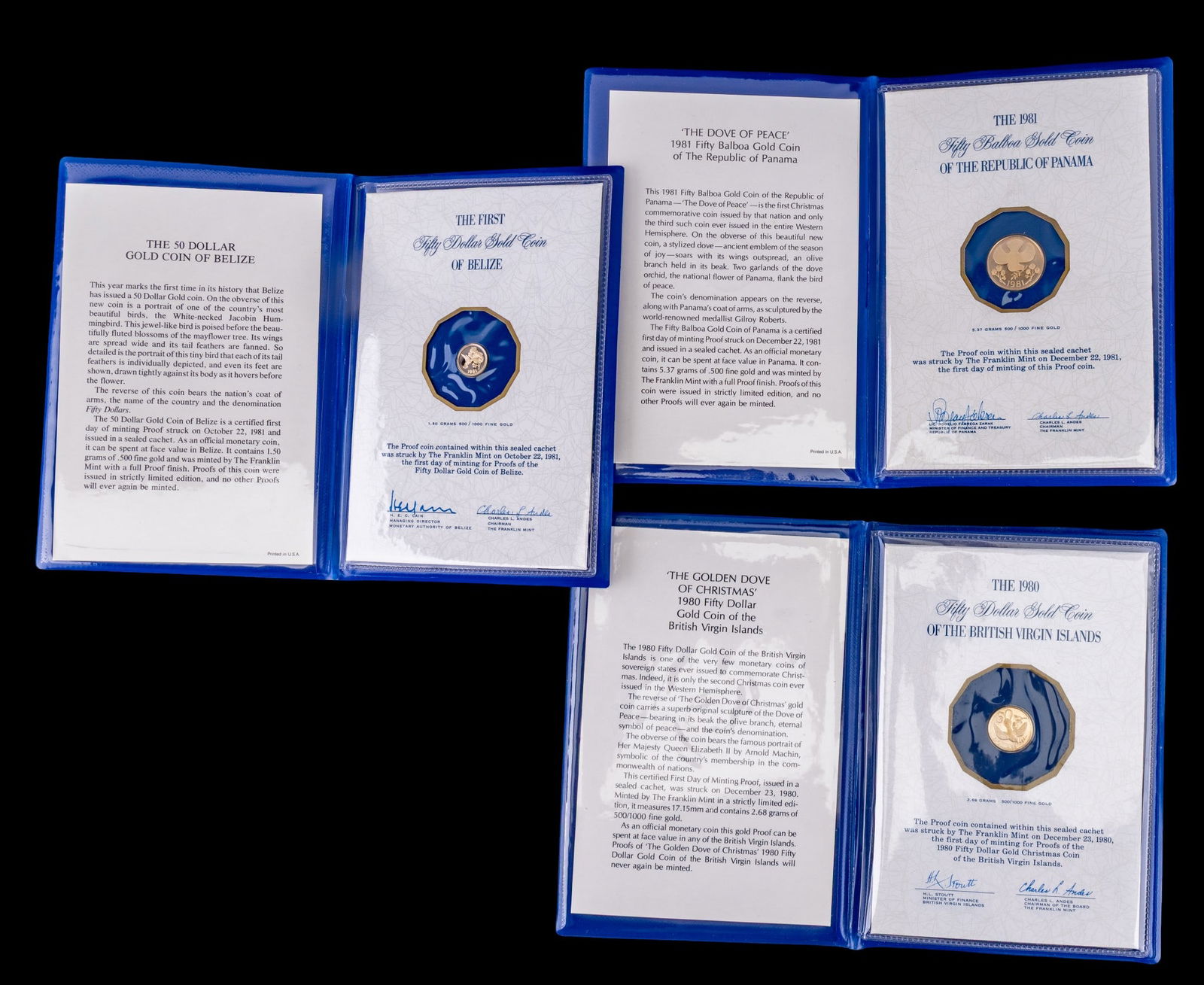 Franklin Mint 12K Gold Comm. Country Coins (3) (1 of 8)