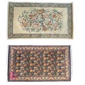 2 Floral Area Rugs ~4' x 7'