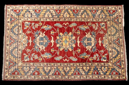 Modern Handmade Kazak Rug