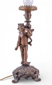 Vintage Figural Cherub Table Lamp