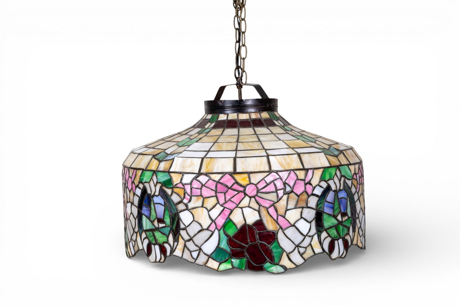 Hanging Slag Glass Ceiling Light (1 of 10)
