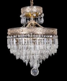 Early Hanging Cut Crystal Chandelier
