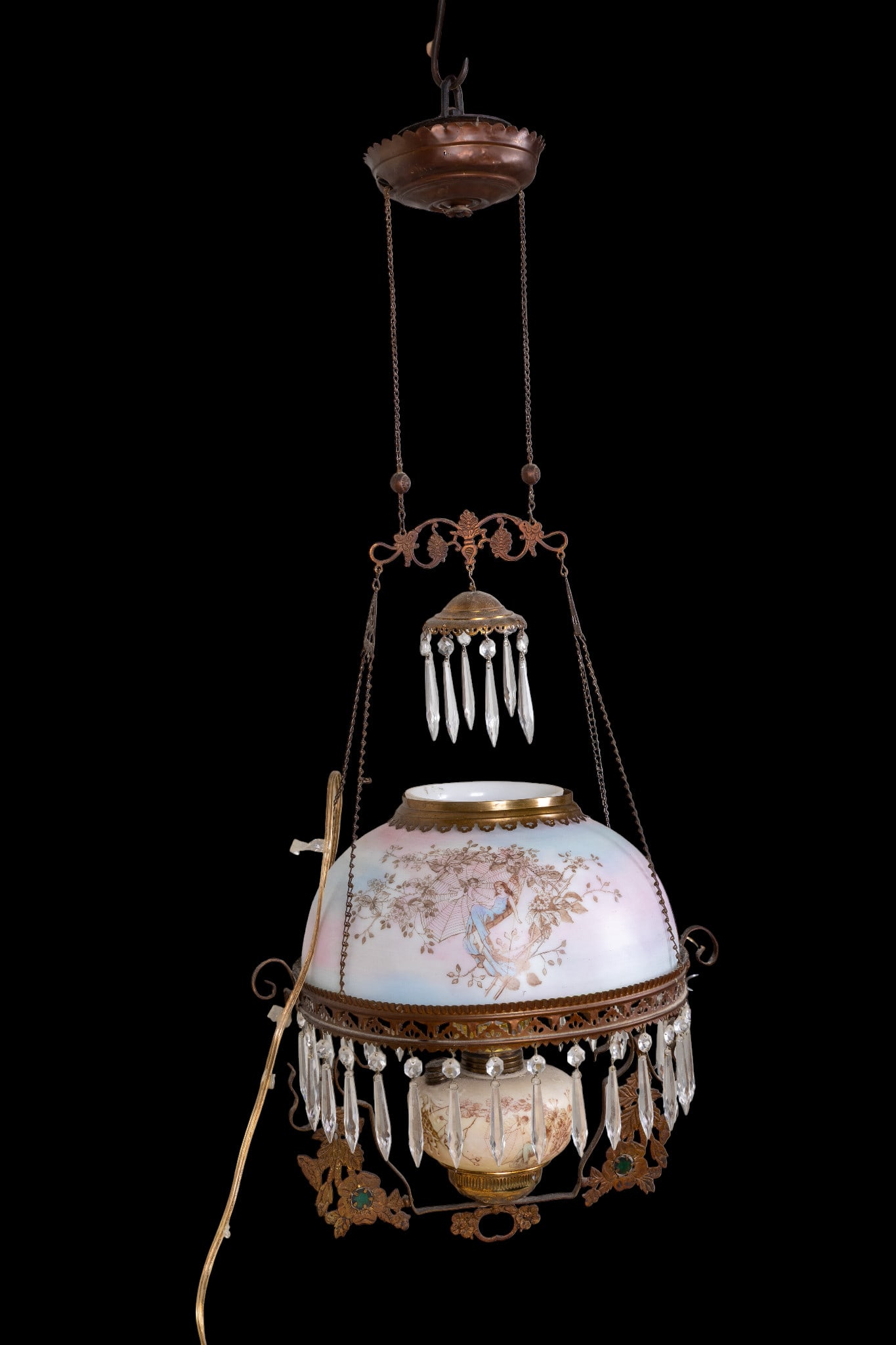 Victorian Hanging Crystal Ceiling Lamp (1 of 10)