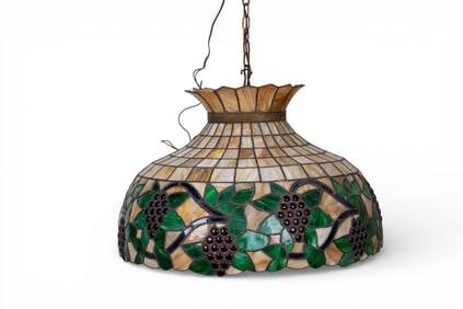 Early Slag Glass Ceiling Lamp