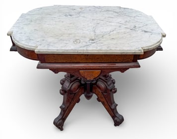 Victorian High-Style Marble Top Table