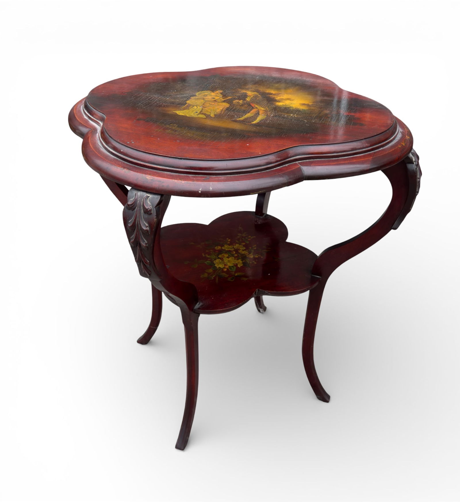 Quad-Footed Painted Entrance Table w/ Shelf (1 of 6)