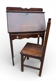 19/20th C Child's Slant Desk, Chair