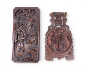Chinese Carved Wood Plaques