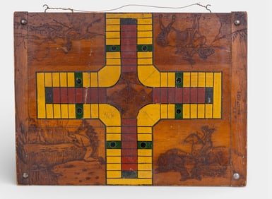 Antique Double-Sided Wooden Game Board