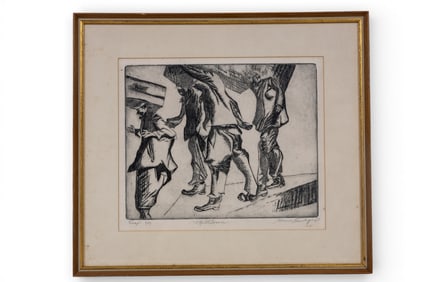 Rosenburg Signed "Mill Town" Intaglio Signed Print