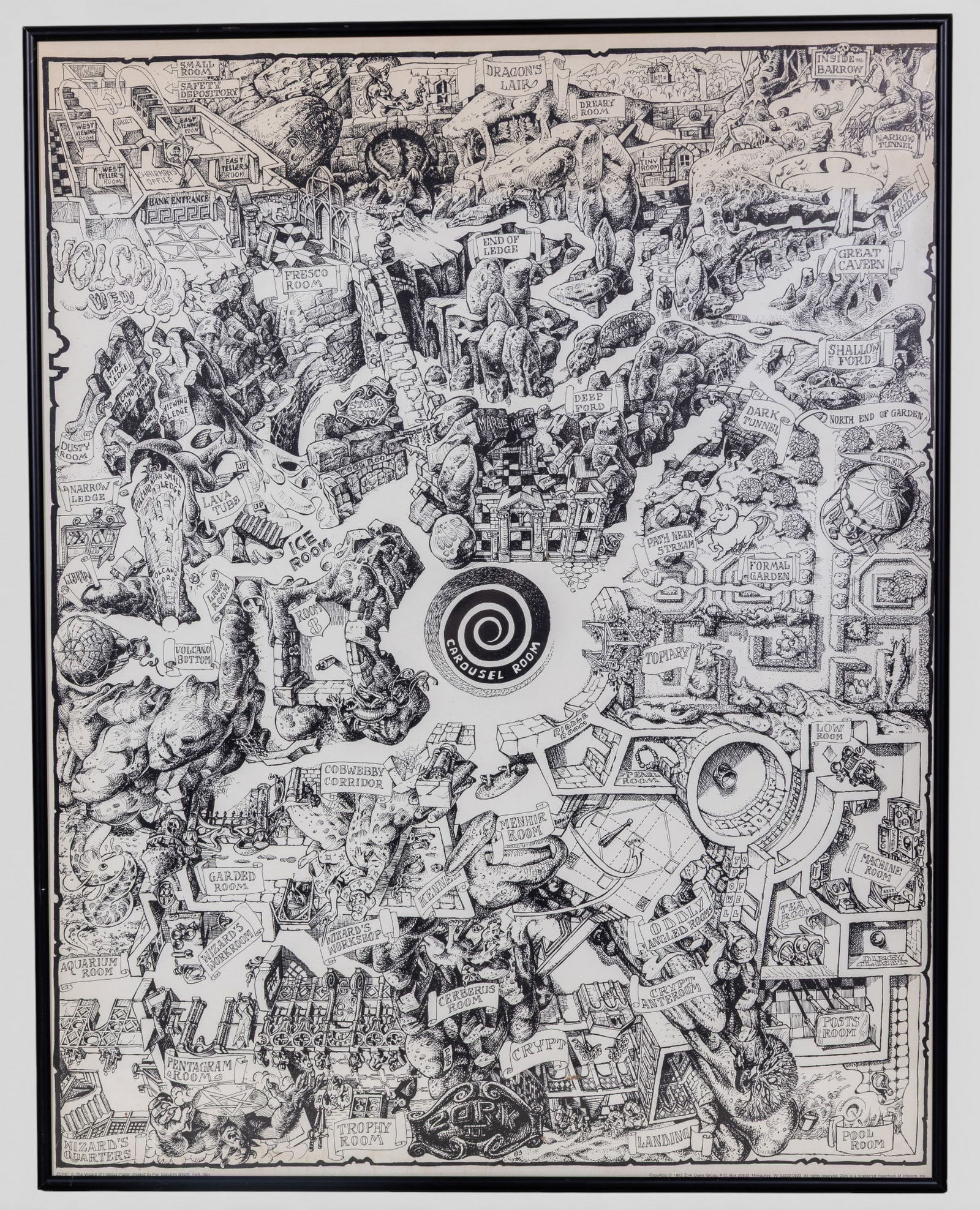 Framed 1983 Zork Users Group Map Print (1 of 9)