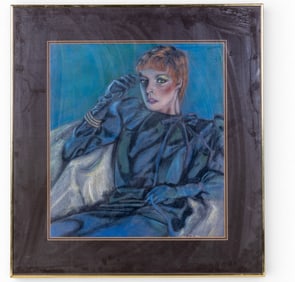 Framed Pastel Portrait of Woman