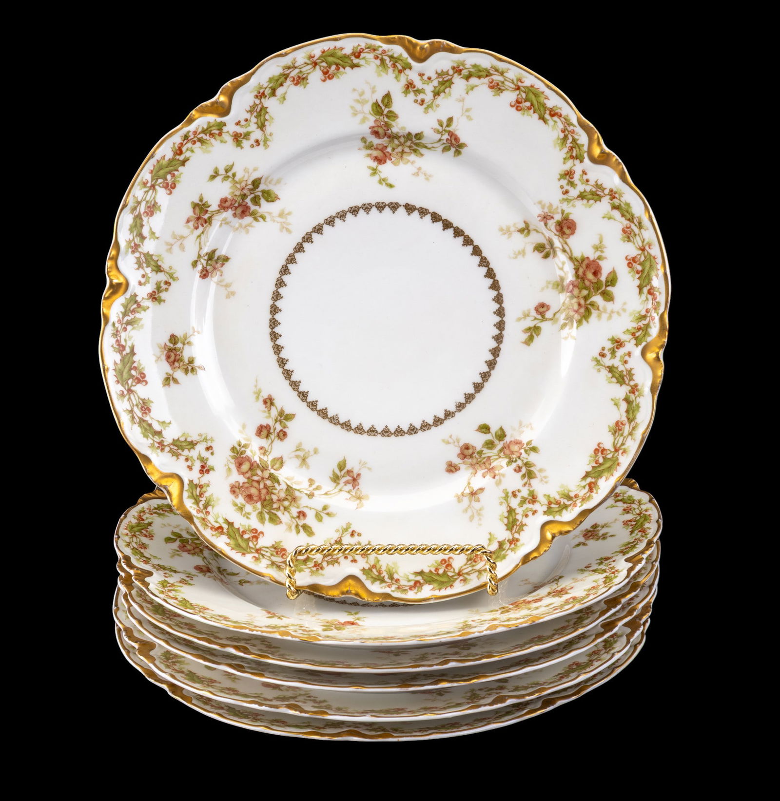 Haviland Limoges Gold Decorated Painted Plates (6) (1 of 8)