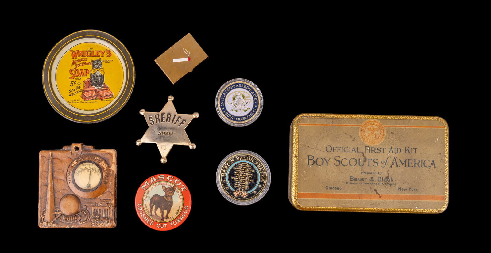 Boy Scouts First Aid Kit, Novelty, Badges, Advert. (1 of 8)