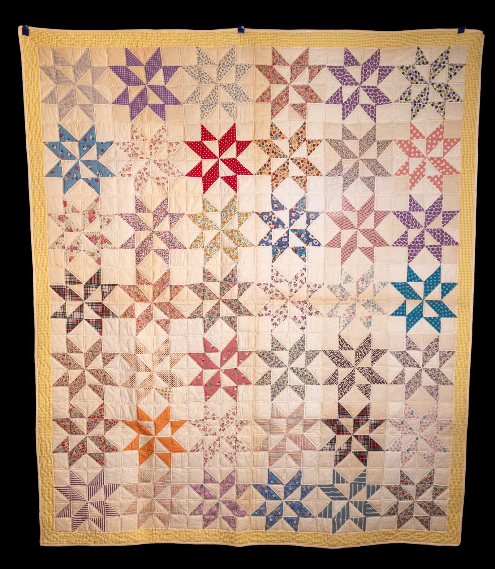 Hand Made Vintage Eight Point Star Quilt (1 of 5)