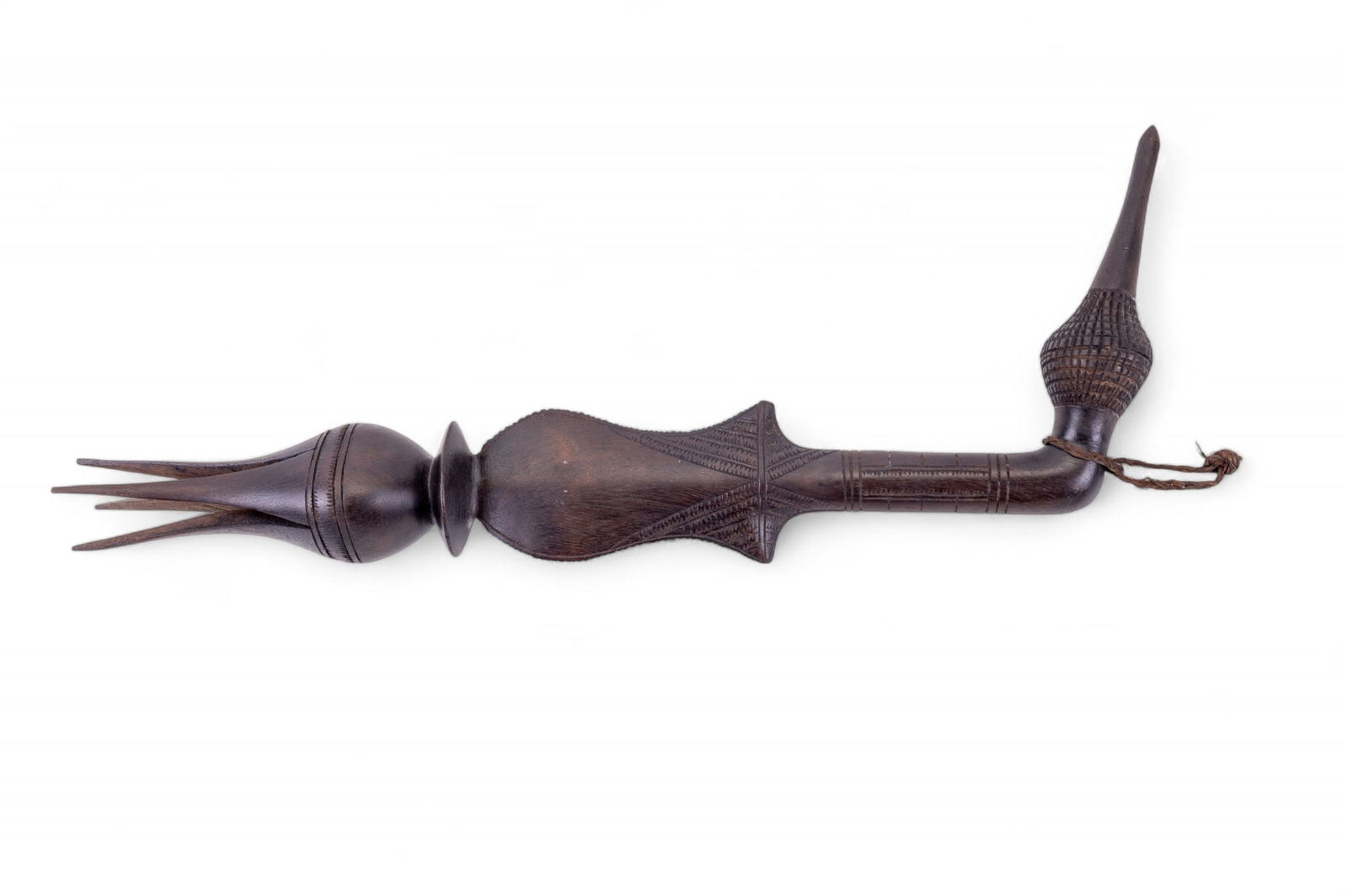 Carved Wooden Tribal-Style Scepter (1 of 7)