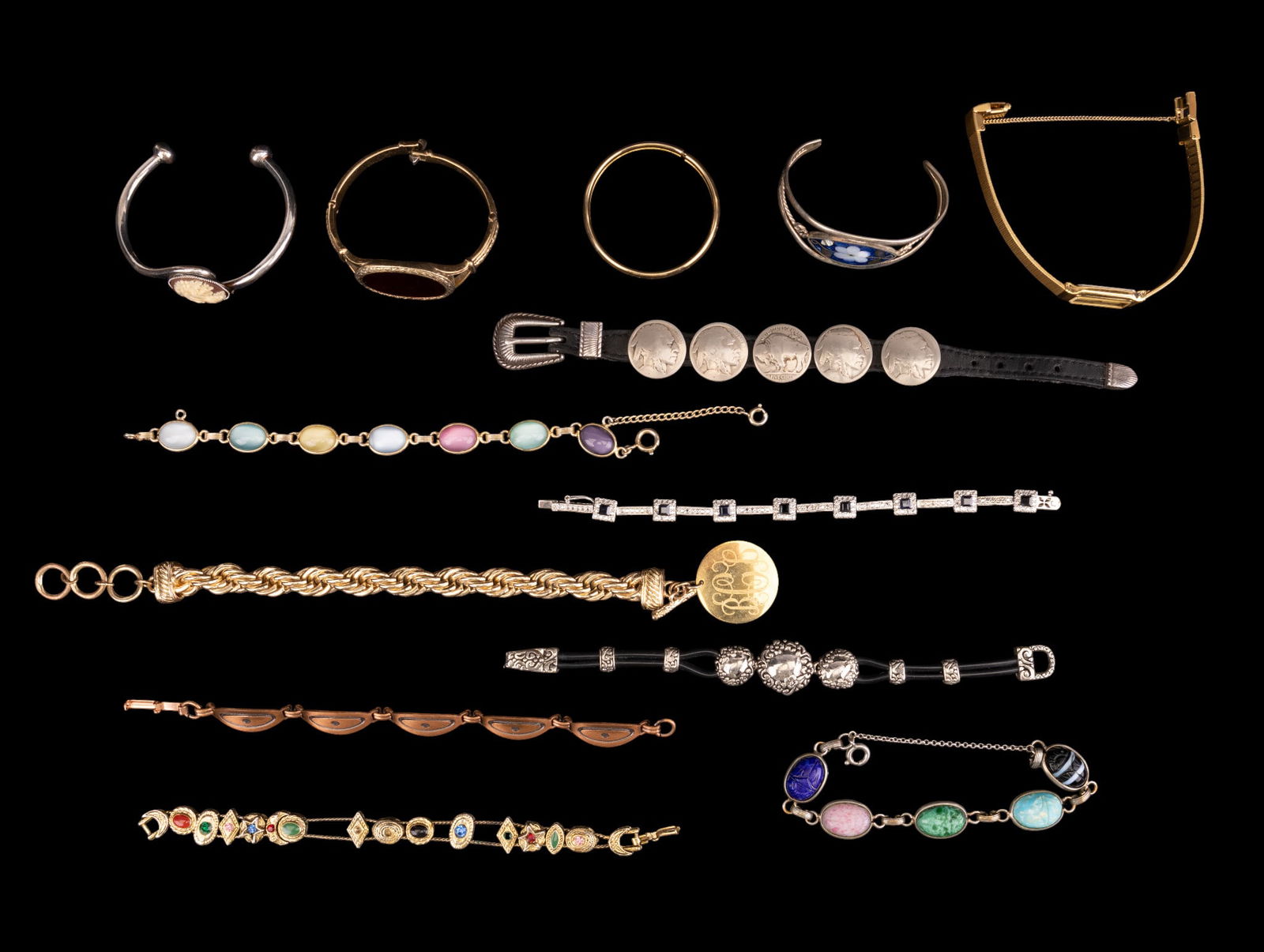 Citizen Ladies Wrist Watch and Vintage Bracelets (1 of 11)