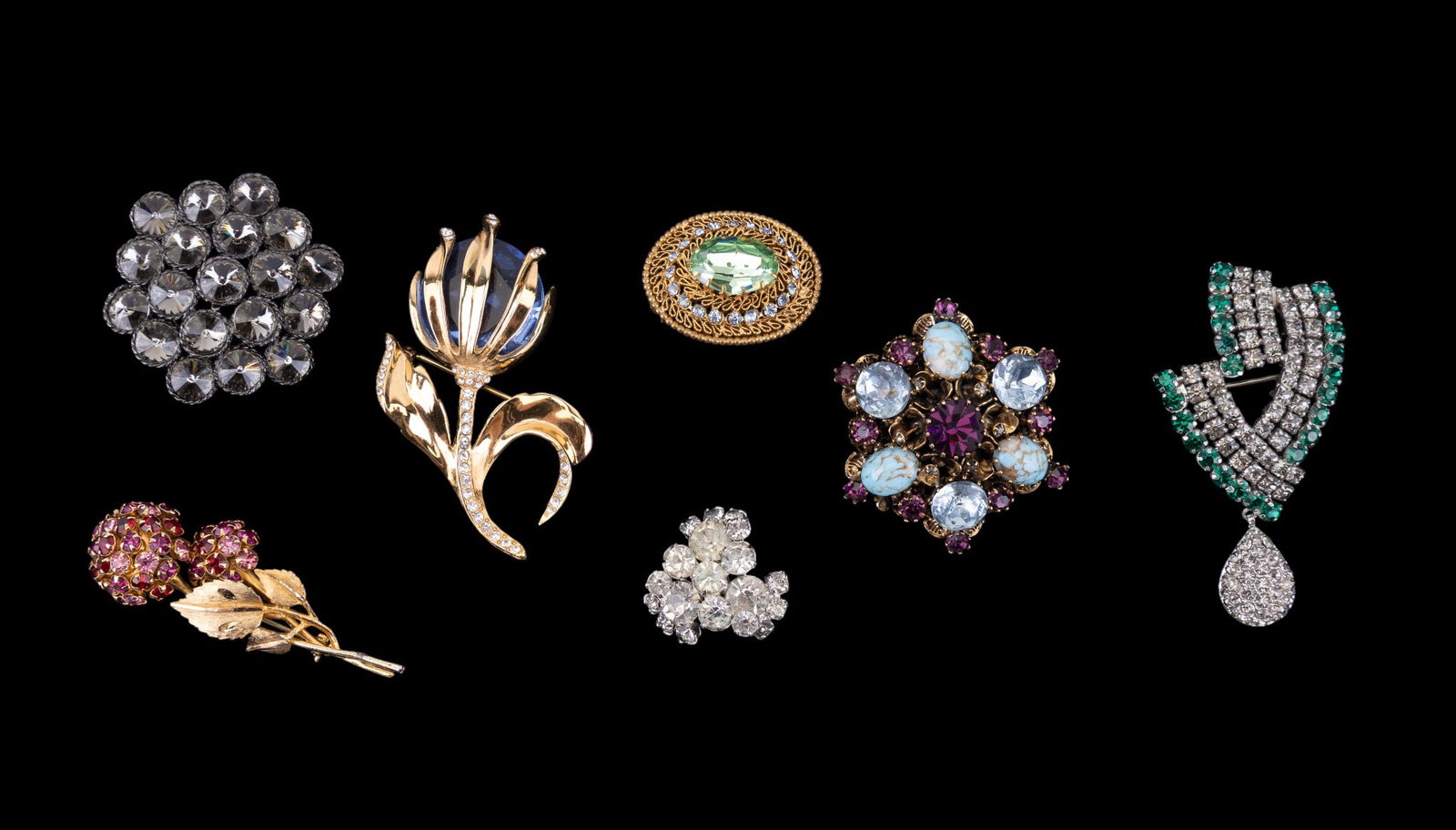 Austrian Rhinestone and Other Brooches (1 of 10)