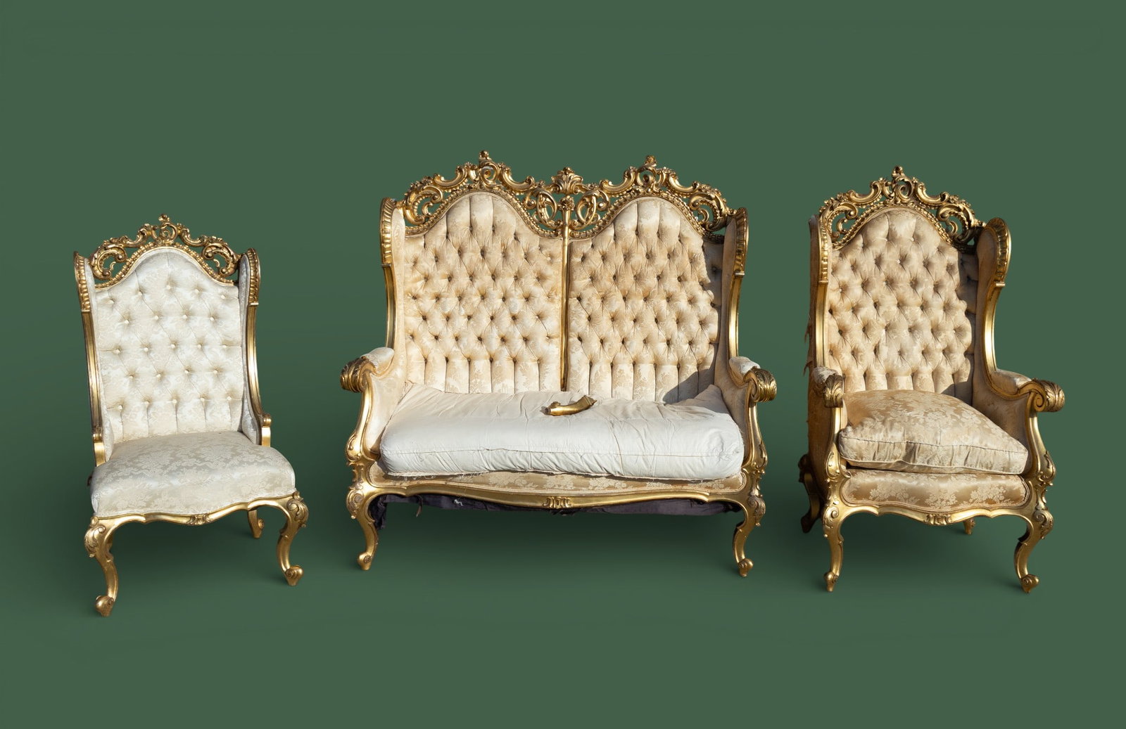 Rococo Style French Gold-Leaf Parlor Set (3 Pcs) (1 of 13)