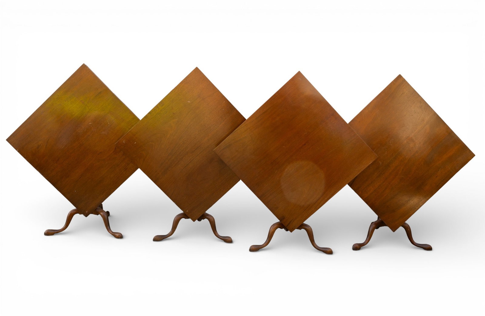 4 Mahogany Queen Anne-Style Tilt-Top Tables (1 of 8)