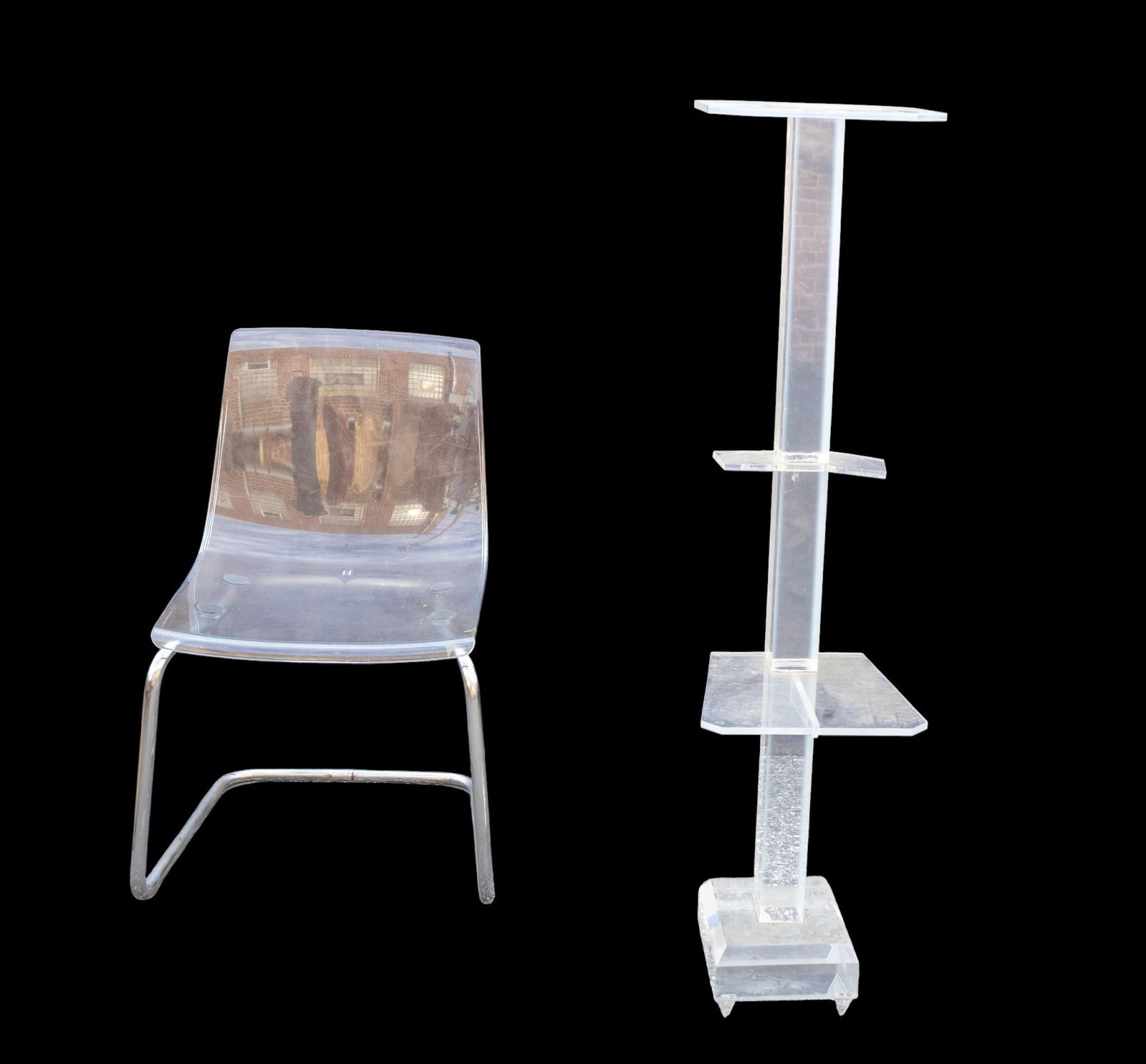 Lucite Floor Easel, Lucite Chair (1 of 5)