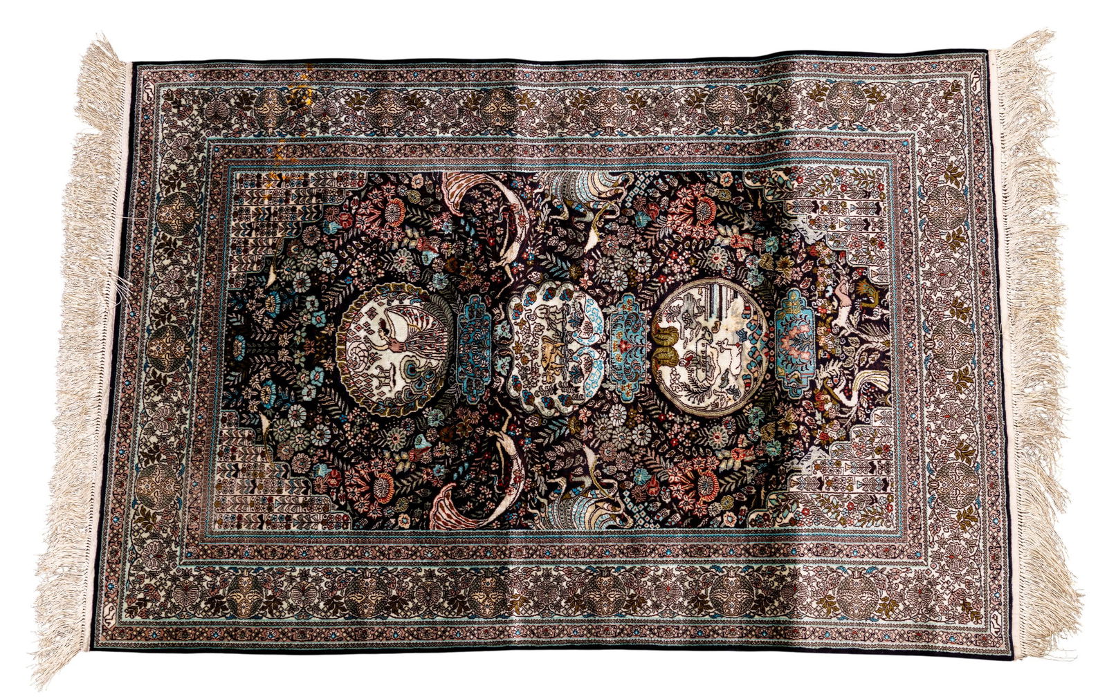 Fine Chinese Silk on Silk Hand Woven Rug (1 of 6)