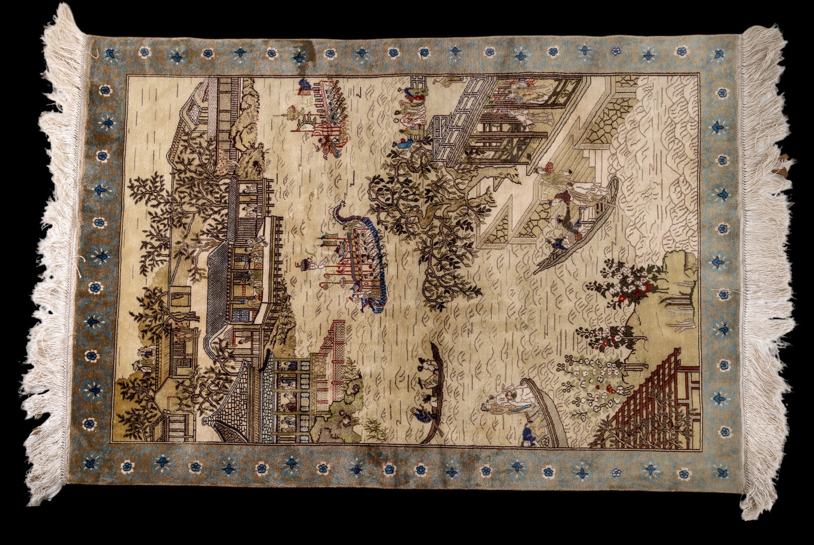 Chinese Silk on Silk Pictorial Tapestry/Rug (1 of 9)