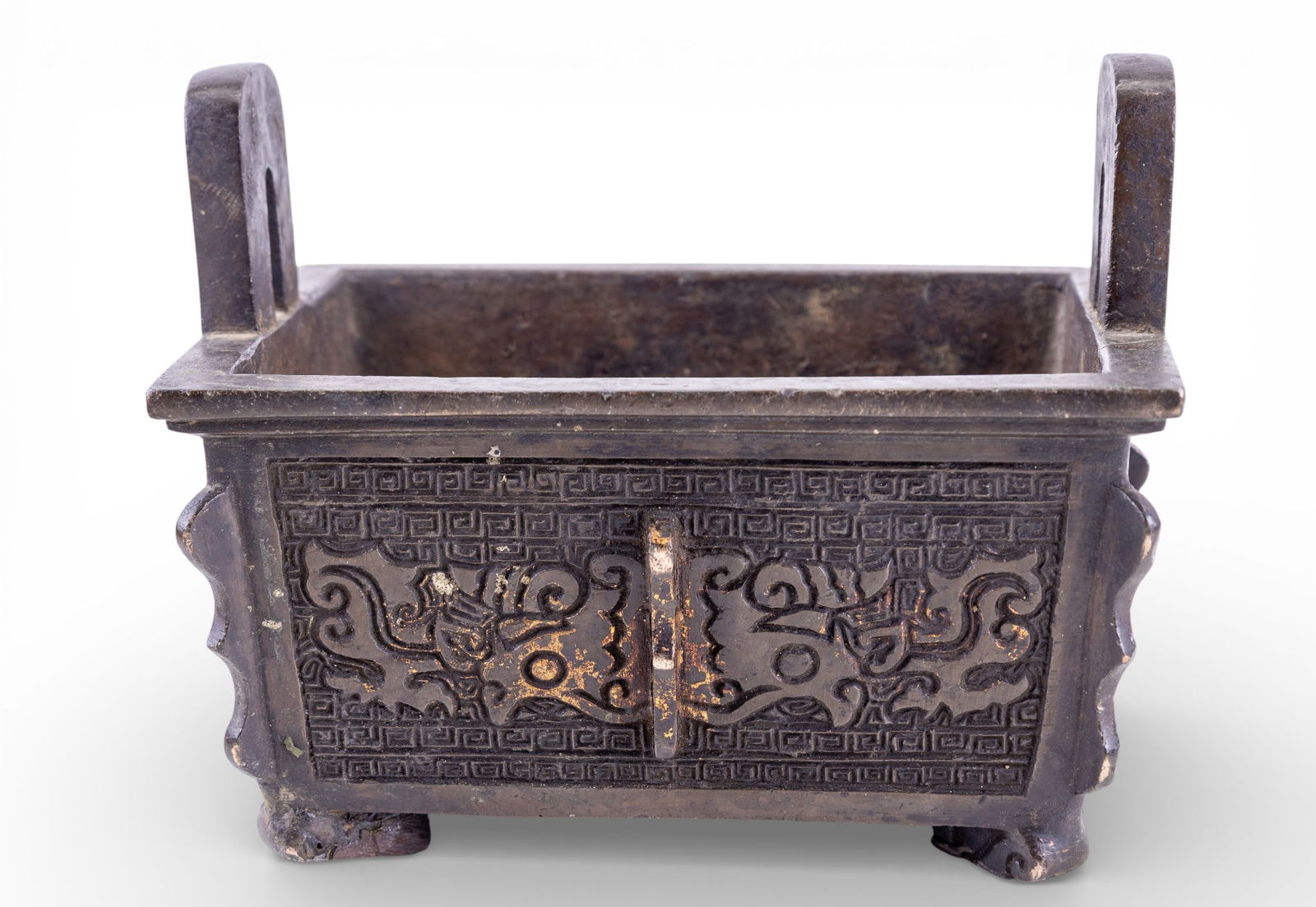 Chinese Bronze Rectangular Censer, 18/19C (1 of 12)