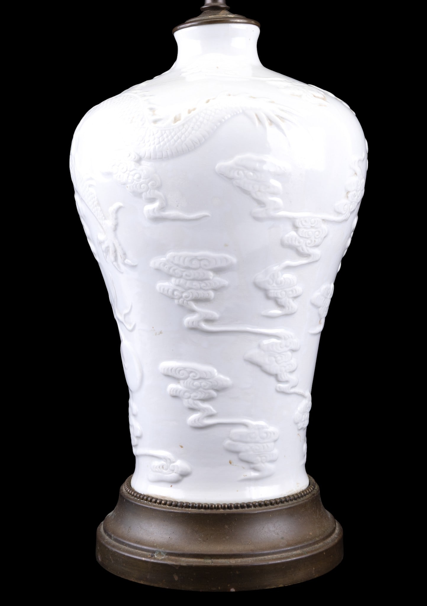 Chinese Molded Porcelain Dragon Table Lamp (1 of 9)