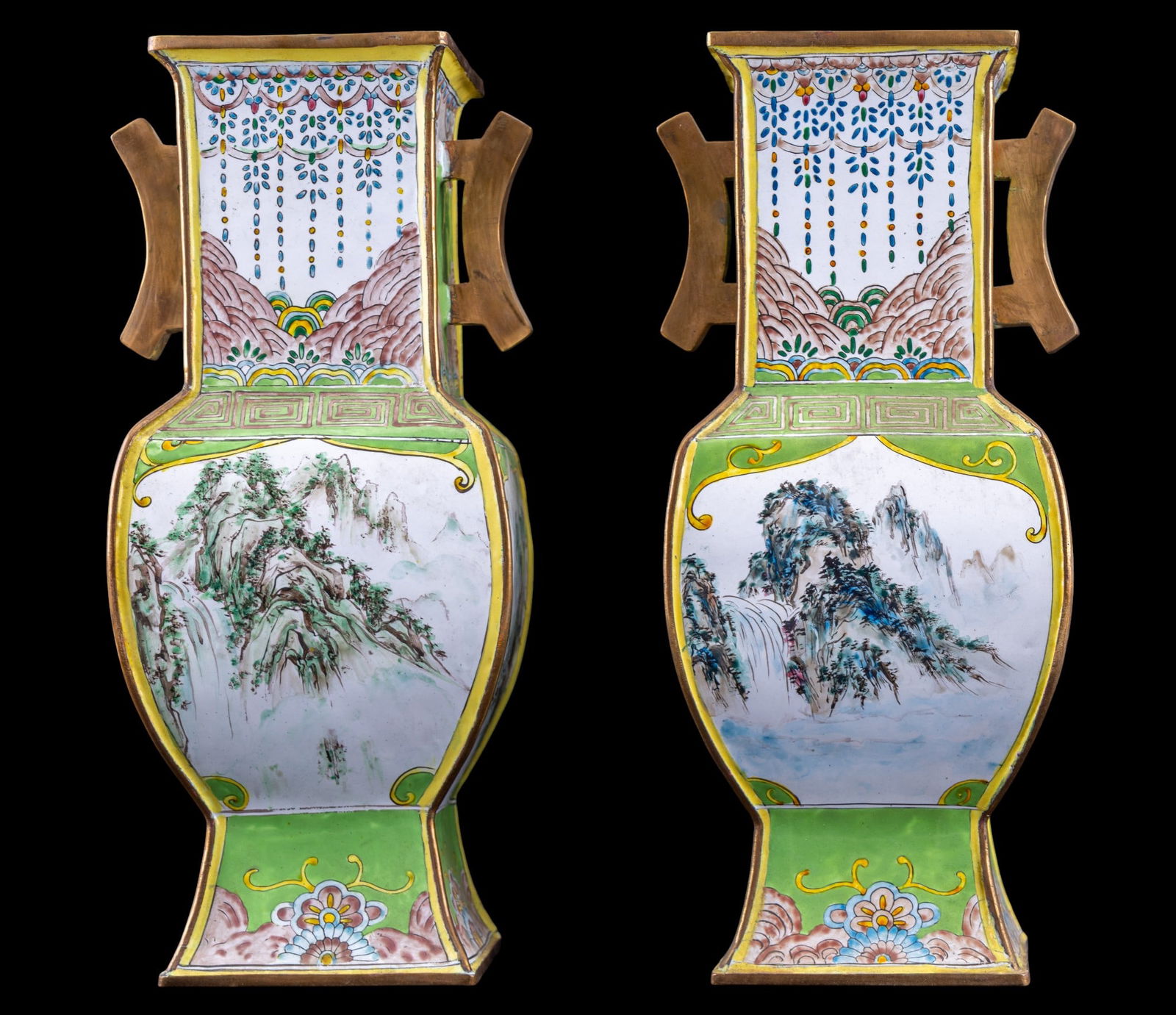 Pair of Chinese Enameled Vases (1 of 8)
