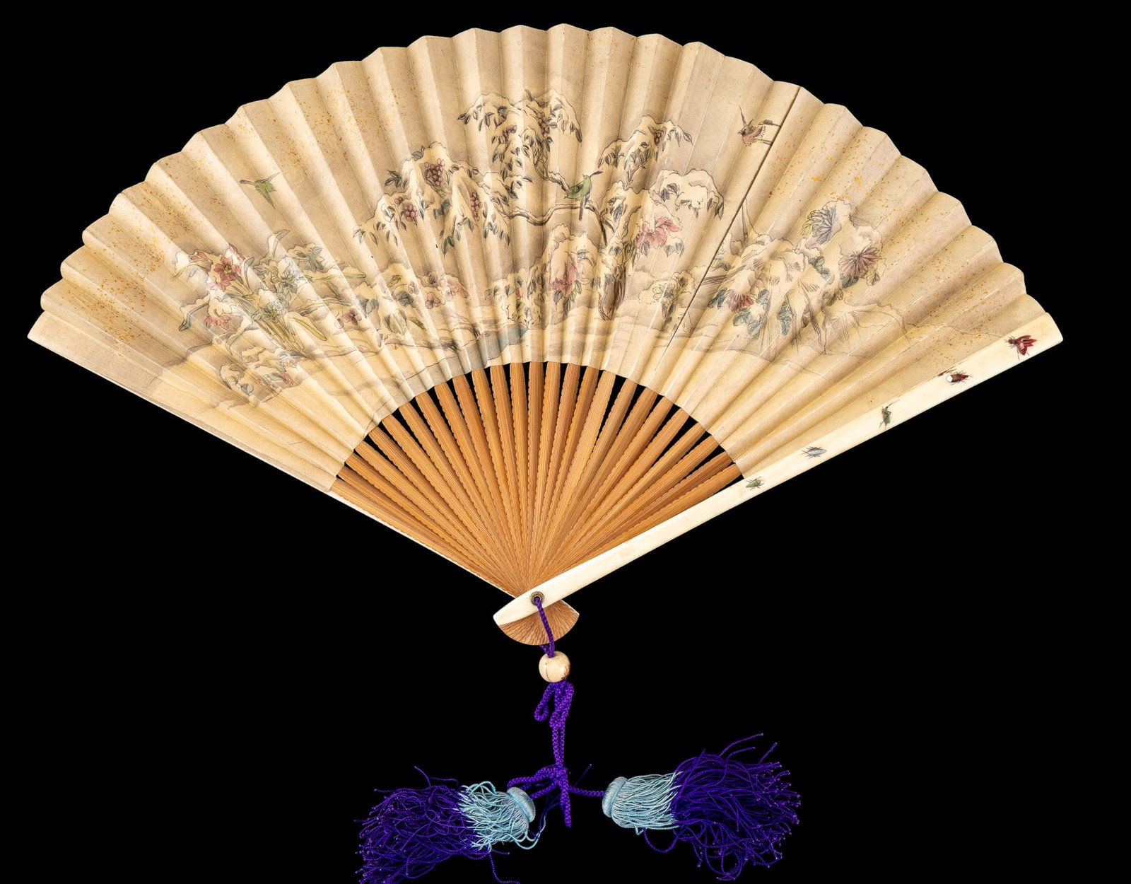 Asian Hand-Painted Folding Fan (1 of 6)