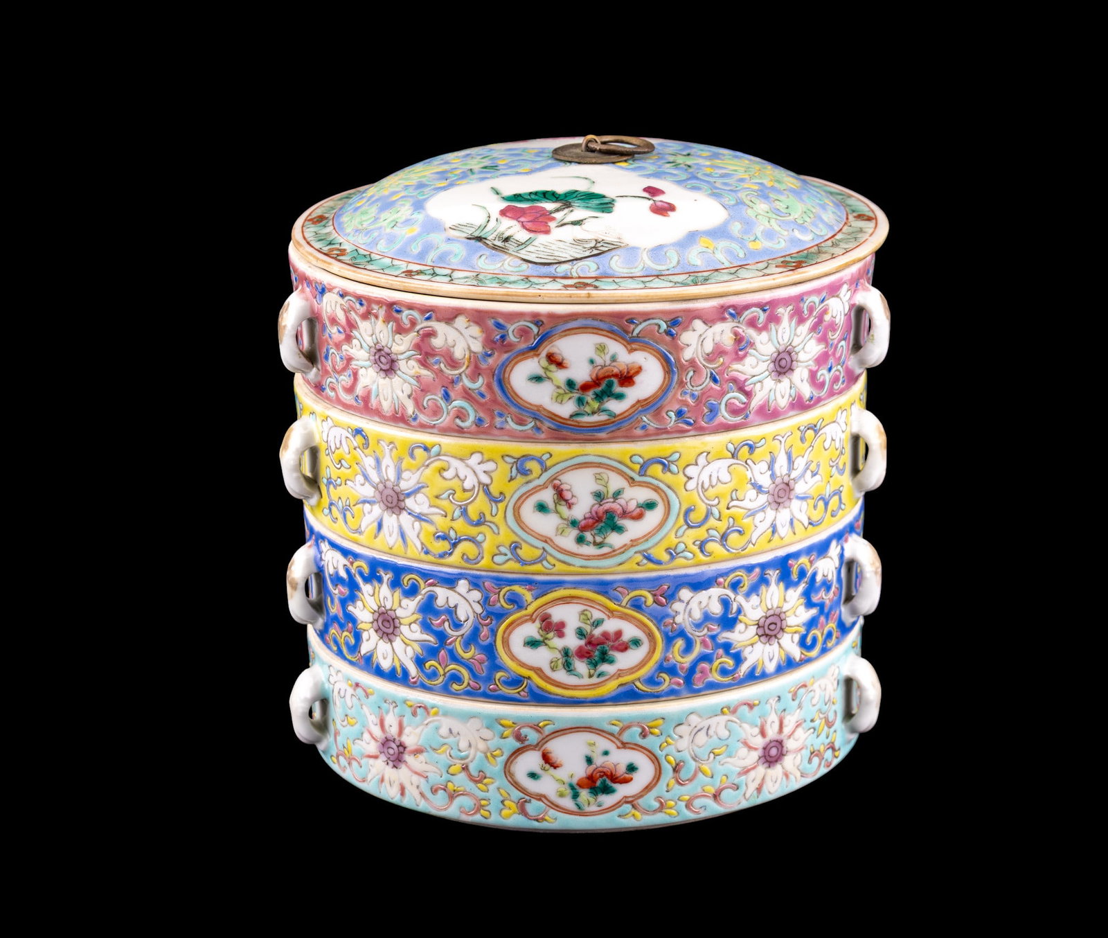 Chinese Famille Rose 4-Tier Stacking Container (1 of 13)