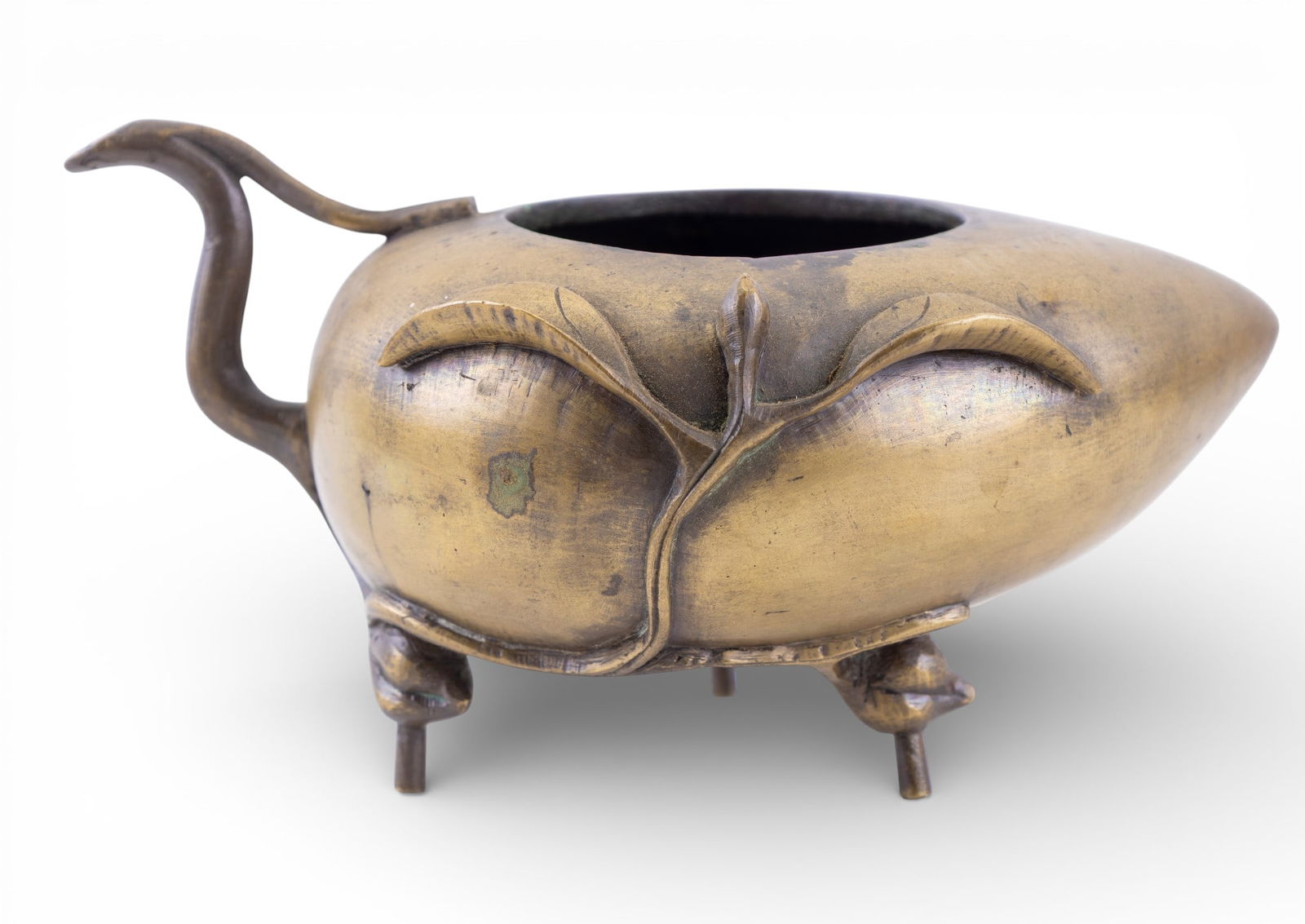 19th C Chinese Bronze Peach Form Censer (1 of 11)