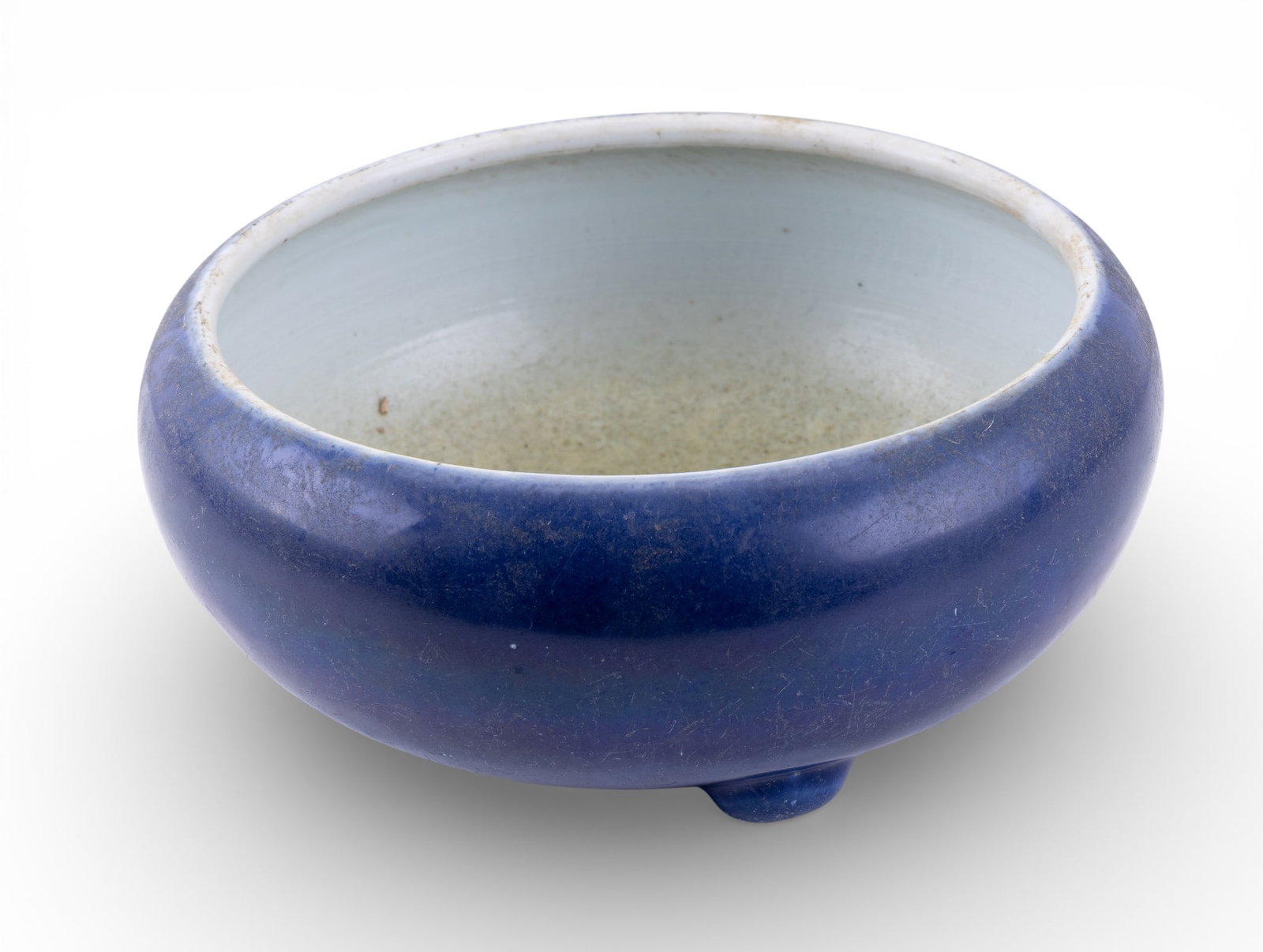 Chinese Porcelain Blue Glaze Lotus Pond Bowl (1 of 7)