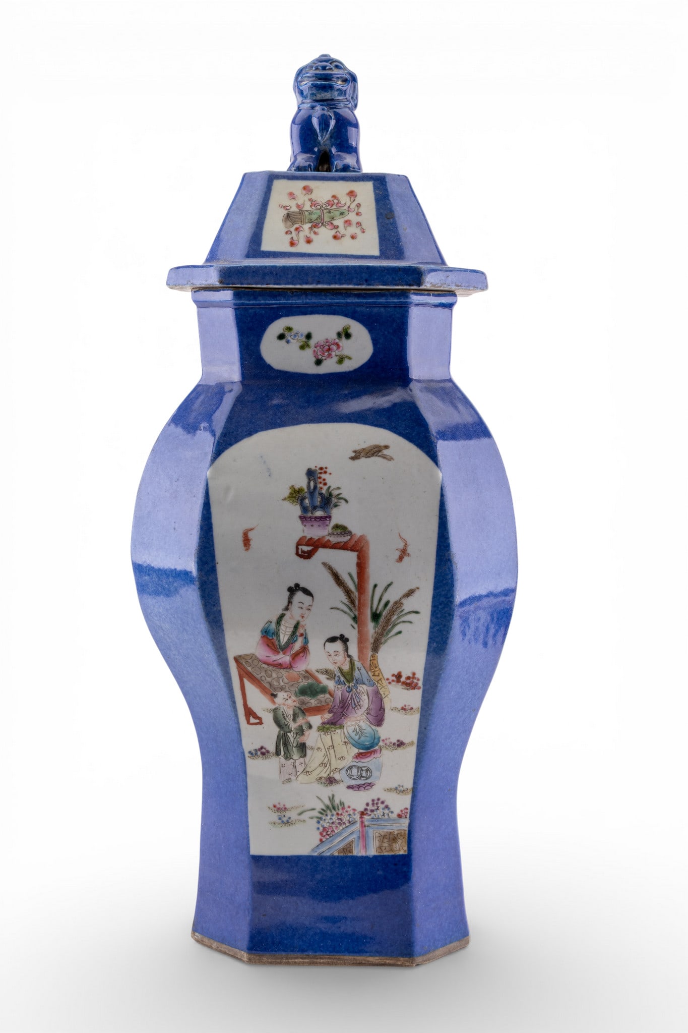Chinese Porcelain Hexagonal Vase with Lid (1 of 16)